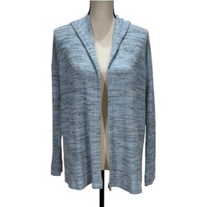 Sundown Blue Textured Open Front Hooded Cardigan – Women’s Medium